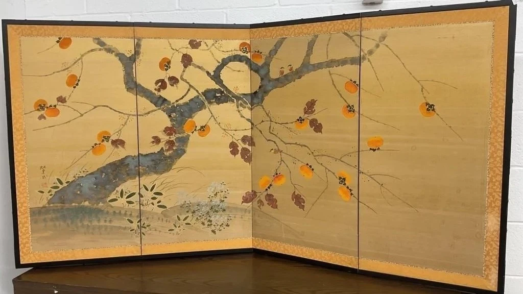 Antique Japanese Screen In Antique Japanese Paintings & Scrolls