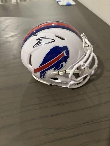 Buffalo Bills Stefon Diggs Autographed Mini Helmet COA Beckett Sticker