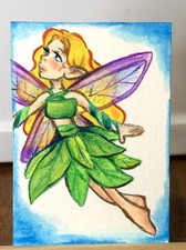ACEO Original Fairy Faerie Fantasy Sprite Nature Magic Spring Art Lukaxanderarts