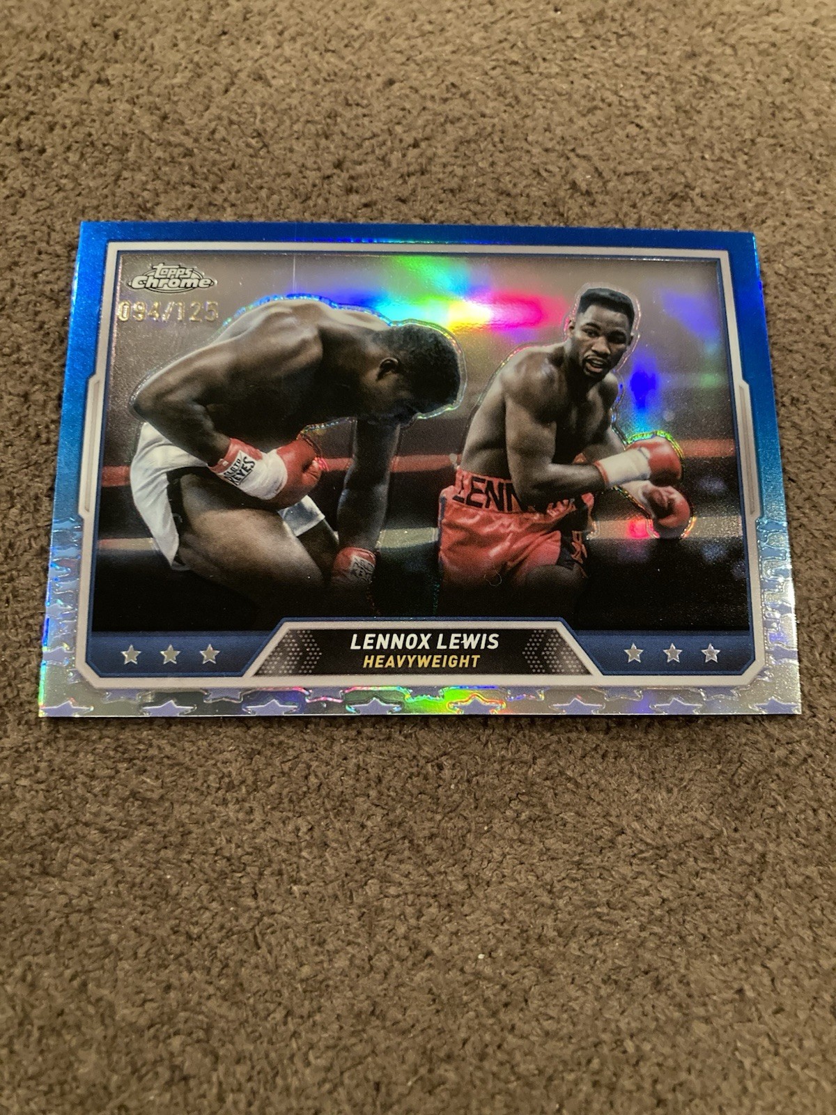 Lennox Lewis 2024 Topps Chrome Boxing #94 Blue Refractor /125