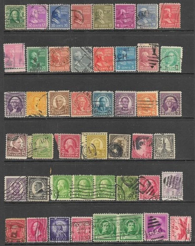 USA United States Stamp Packet Lot of 47 off paper Old Stamps US Collection used