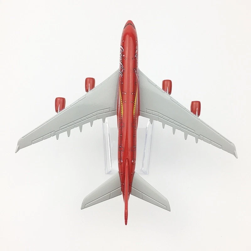 Modello Aereo Diecast 1:400 - Airbus A380 Design Coca-Cola 16cm - Da Collezione - Immagine 4 di 4