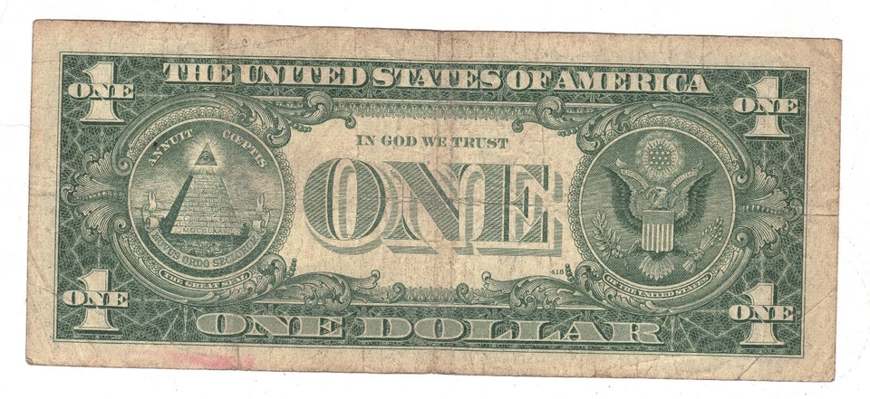 US 1957 B SILVER CERTIFICATE $1 Federal Reserve Blue Seal ☆ STAR NOTE (VG/FINE) - Image 2 of 2