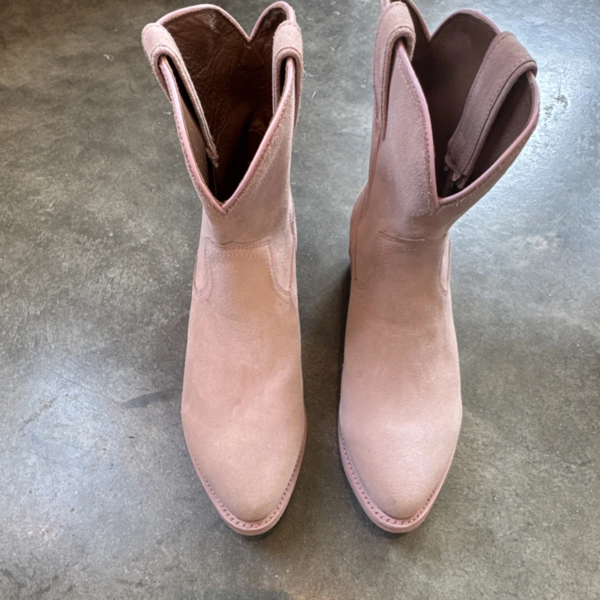 Botines De Mujer Elegantes De Ante – Medias Botas Puntiagudas Con Tacón – Estilo Western Y Vaquero – Cómodas Y Transpirables