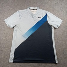 Nike Golf Polo Shirt Mens Large Gray Dri-FIT Modern Fit Colorblock 885960-466
