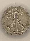 1941-P Walking Liberty Half Dollar AU 90% Silver Philadelphia Ungraded