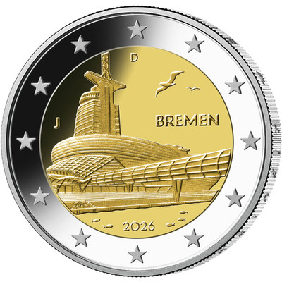 2026 Germany   2 Euro UNC Coin - Federal States II: BREMEN - Munich Mint (D)