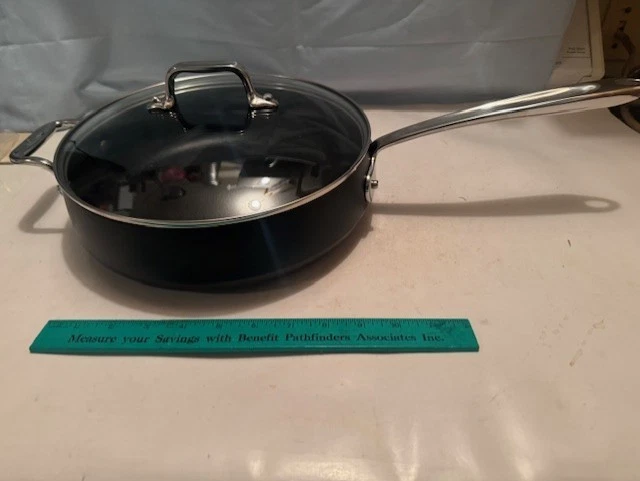 NEW All-Clad EXPERT HA1 Hard Anodized Nonstick 4 QT SAUTE PAN W/LID - 500* F