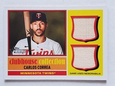 CARLOS CORREA 2025 Topps Heritage CLUBHOUSE COLLECTION DUAL RELIC Twins