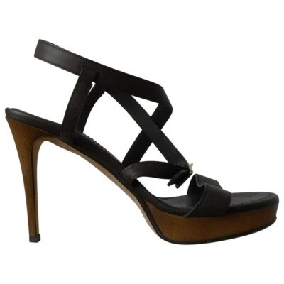 RALPH LAUREN, sandales à talons cuir marron, taille 39.5 - Photo 1/4