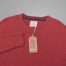 Fat Face Pembrey Cotton Crew Neck Jumper Men's Size L Rust Red