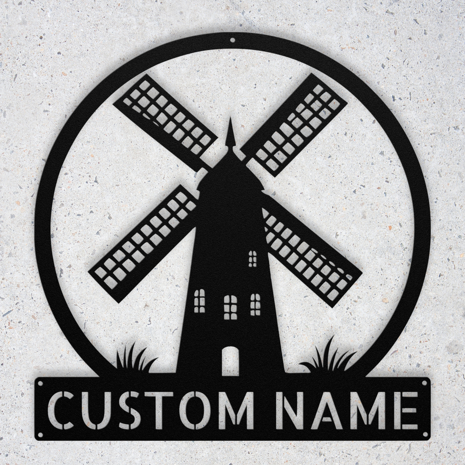 Custom Fancy Windmill Metal Sign Personalized Home Decor Art Gift Indoor Outdoor