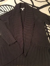 STYLE&Co RIB-KNIT SHAWL COLLAR CARDIGAN WMNS LG OLIVE GREEN NWOT GREAT CONDITION