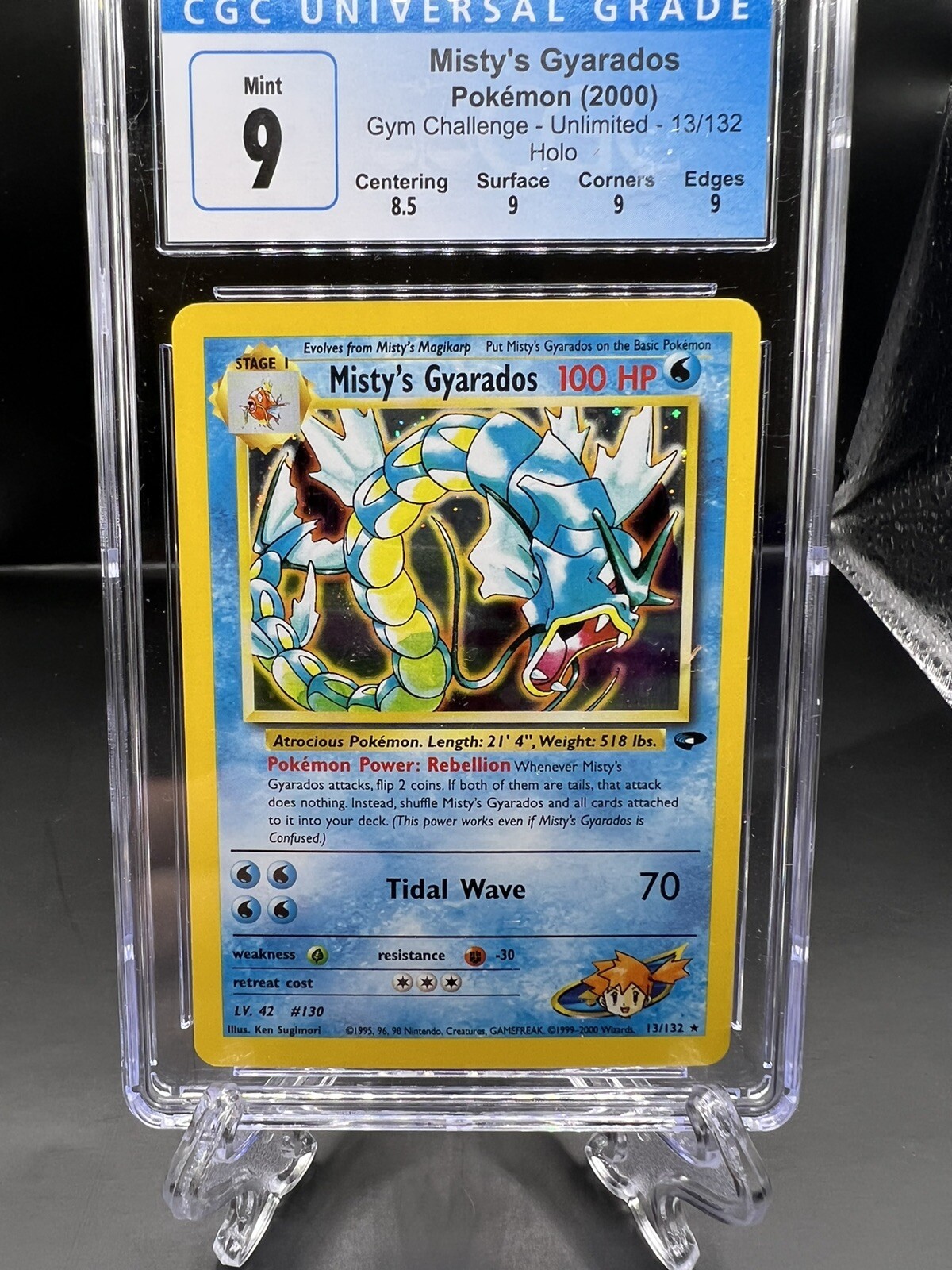2000 Pokemon Gym Challenge #13 Misty's Gyarados Holo CGC 9 MINT