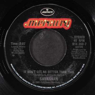 SAVANNAH: backstreet ballet / it don't get no better than this MERCURY 7'' Single