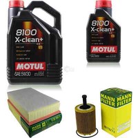 MANN-FILTER Inspektionspaket 6L Motul 8100 X-Clean+ 5W-30 FüR Vw Multivan V 2.5