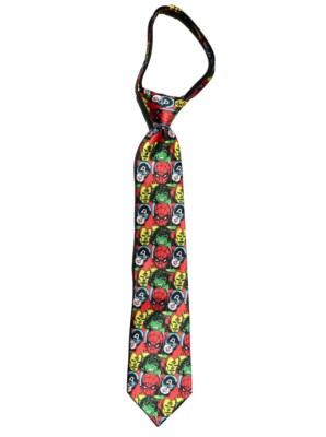 Marvel Comics Silver Age Heroes Boys Tie 100% Silk Pre-Tied Zipper Disney