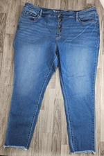 ANA A New Approach Women Plus Size 24W High Rise Button Fly Denim Jeans Jeggings
