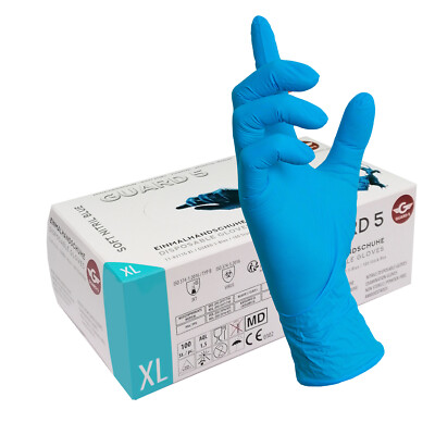 1000 ( 10x100 Stück ) Einweghandschuhe puderfreie Nitrilhandschuhe, Gr. S-XL