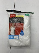 Hanes 6 Tagless white Tanks Size XL New