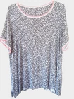 Ladies Plus   Pajama Top Size 2X  Gray Short Sleeves New