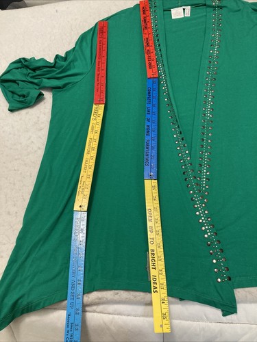Green Studded Ulta Popken Set Cardigan SZ 20-22 Tank SZ 16-18 Read 2 Diff Sizes - Picture 18 of 21