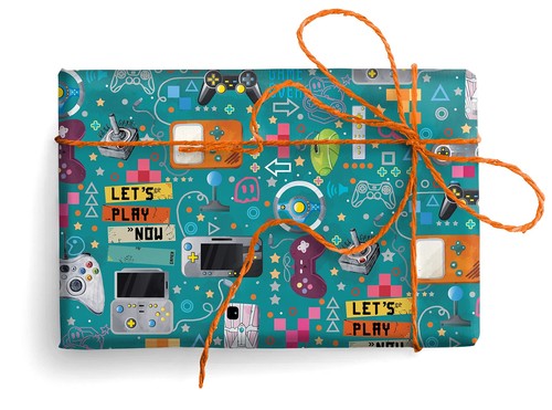 Premium Wrapping Paper Set of 4 Sheets Size 34 x 25 inch video games 18-9242 - Picture 2 of 6