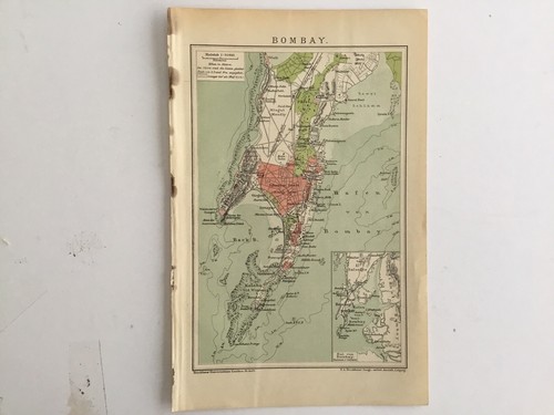 Vintage Bombay City Map, c1898