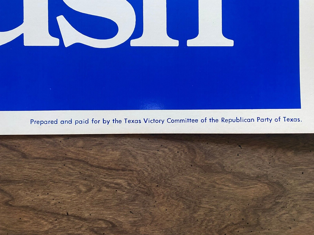 RONALD REAGAN & BUSH FOR PRESIDENT 1980 VINTAGE/NEVER USED TEXAS