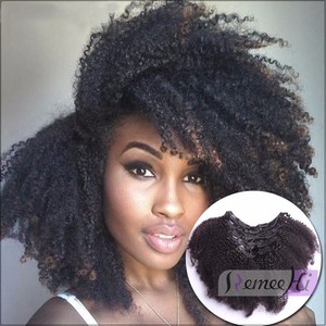 Afro Kinky Curly Hair Extension Clip In Brazilian Human Hair