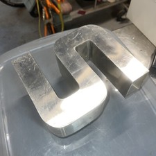   S  Large 9  Stainless Steel Metal Letter Wall Decor Sign 3   Deep 8  Wide