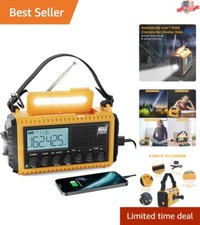 Portable Emergency Weather Radio with NOAA Alert and 6-Way Charging - Yellow