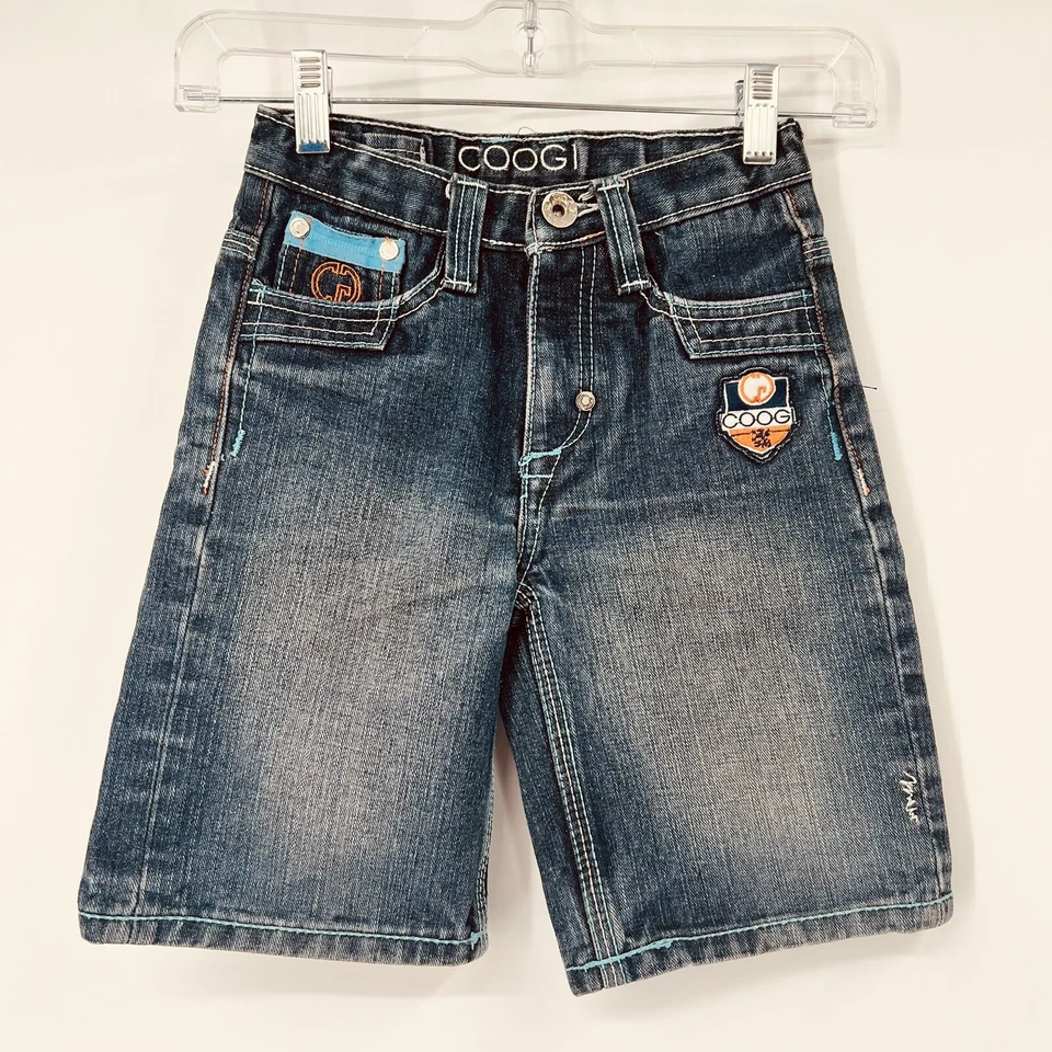 Pantalones cortos vaqueros COOGI 4 para niños jóvenes 20” parche bordado deletreado Y2K holgados Foto 2 de 4