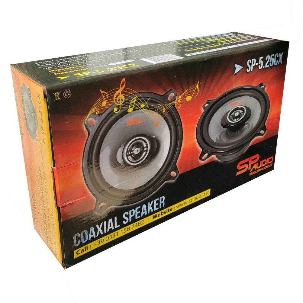 Coppia Altoparlanti Coassiali SP Audio 2 Vie Da 13 Cm – 100W RMS E 200W Max Per Auto | Impedenza 4Ω E Sensibilità 85dB Per Portiere
