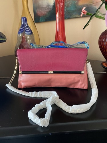 Pochette Clutch Serpent Exotique DVF Diane Von Furstenberg – Rose Fuchsia – Perles – Neuf Avec étiquettes