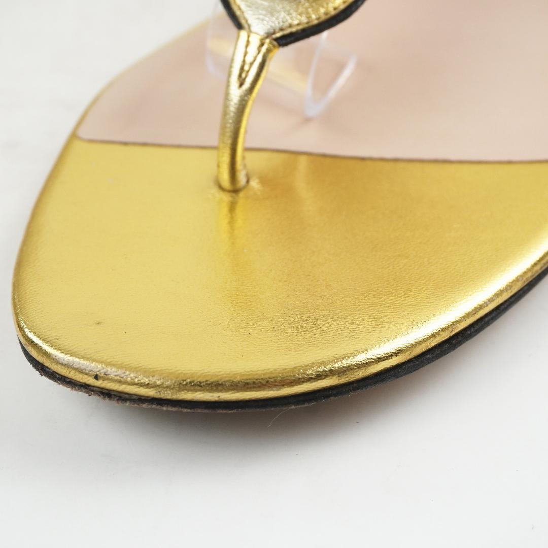 Gucci Women's T-Strap Flat Thongs Sandals in Gold size 40 image 7
