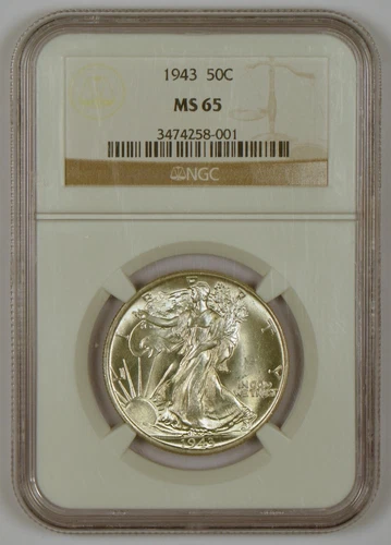 1943 Walking Liberty Half Dollar Graded MS65 by NGC