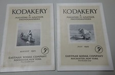  2 KODAKERY Magazines For Amateur Photographers, July  Aug 1925, Eastman Kodak
