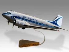 Douglas DC-3 C-47 Skytrain Air France Desk Wood Airplane New Model Small 1/100