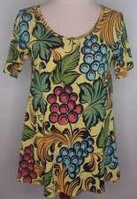 NWT LuLaRoe Classic T Shirt Yellow Grapes Wine Comfortable Womens XS USA Made