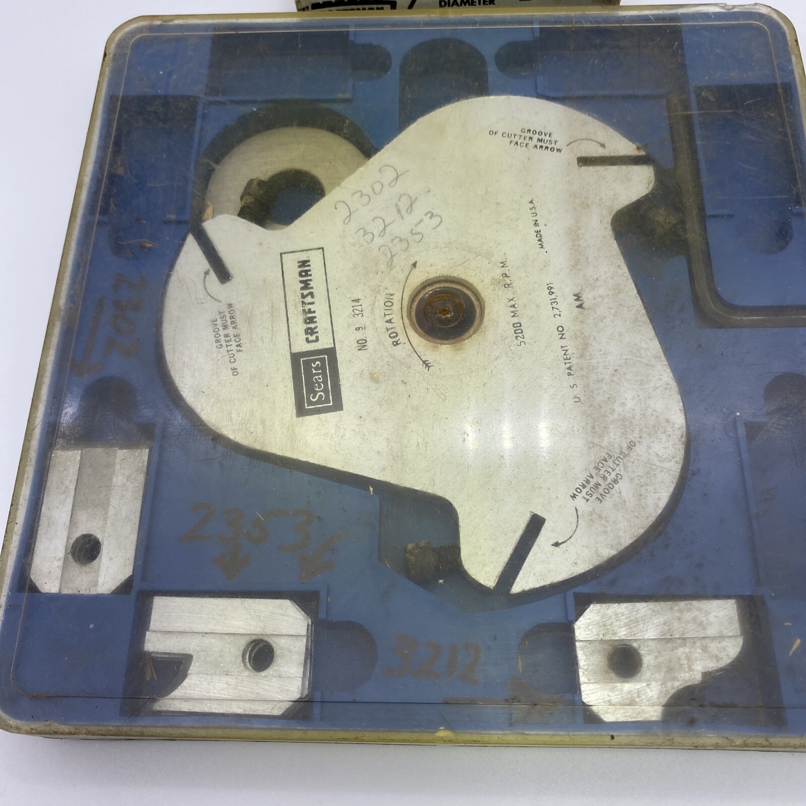 SEARS CRAFTSMAN USA MOLDING HEAD CUTTERS 93214 93218 TABLE RADIAL SAW