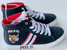 Polo Ralph Lauren Easten Mid Tiger Red/Black Shoes Grade School Size 5 Brand New