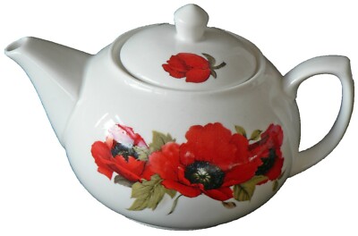 Eine Tasse Teekanne Mohn Design fasst nur 1 Tasse Tee perfekt für eine Person