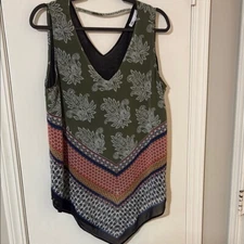 DR2 Asymmetrical Green Sleeveless Tank Top- Large