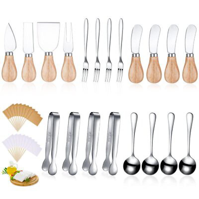 Cheese and Butter Knife Set with Charcuterie Board Spoons-image