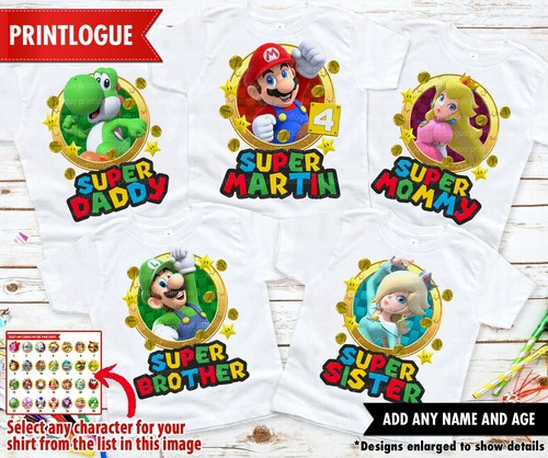 Super Mario Birthday Shirt, Mario 