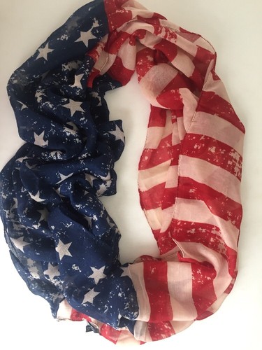 Vintage Patriotic Old Glory Flagge rot/weiß/blau Infinity Schal Stola ~NEU~ - Bild 1 von 9