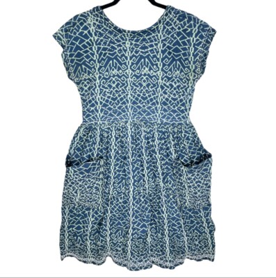 noa noa dress size 38 uk 10 tea dress floral empire line fit flare  (275034890998),