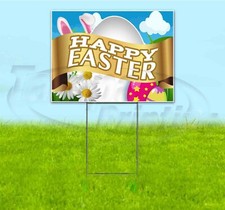 HAPPY EASTER 18x24 Yard Sign WITH STAKE Corrugated Bandit USA BUSINESS HOLIDAY