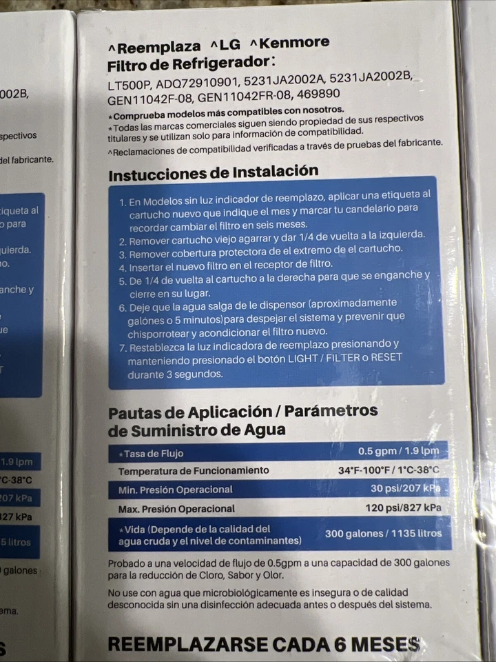 LG Refrigerator LT 500P Filters 3 Counts - Image 2 of 2